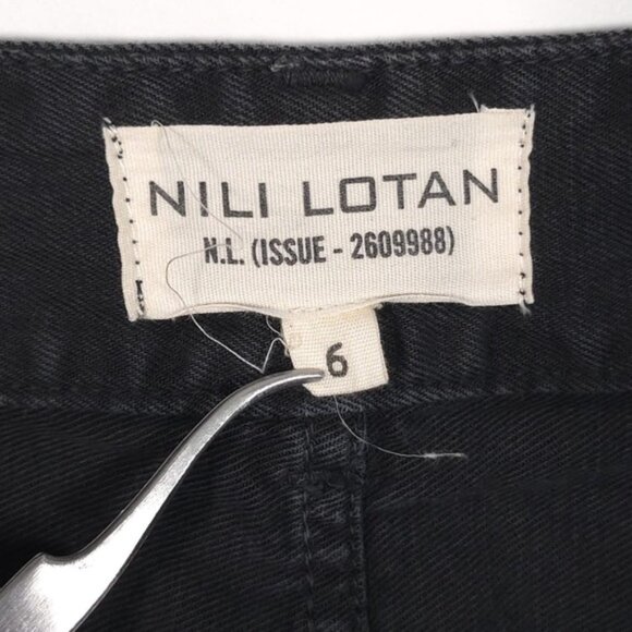 NILI LOTAN‎ Women’s Linen Blend Cropped Jeans Button Fly Size 6 Altered 34x22 - Picture 3 of 10